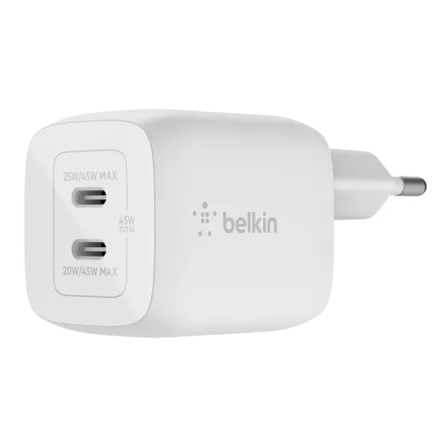 Boost Charge 45W USB-C Väggladdare - Vit