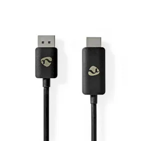Displayport-adapter | DisplayPort Hane | HDMI™ Kontakt | 8K@30Hz | Nickelplaterad | Rak | 1.80 m | Rund | TPE | PVC | Svart | Låda