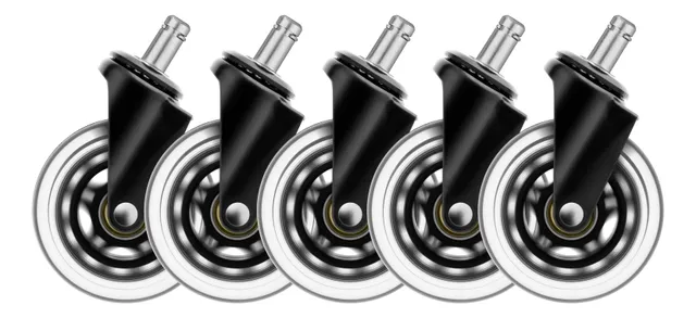 3" Universal Rubber Caster - Svart