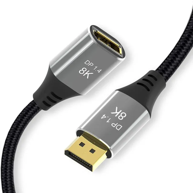 1m Displayport 1.4 förlängningskabel UHD 8K60Hz 4K144Hz 32,4Gbps 10-bit HDR