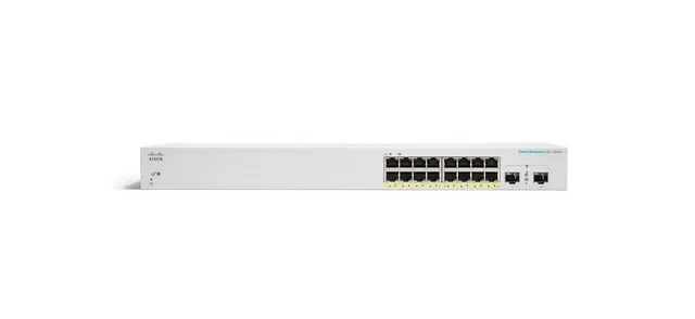 Business 220 Series CBS220-16T-2G - Switch - smart - 16 x 10/100/1000 + 2 x gigabit SFP (upplänk) - rackmonterbar - återanvänd