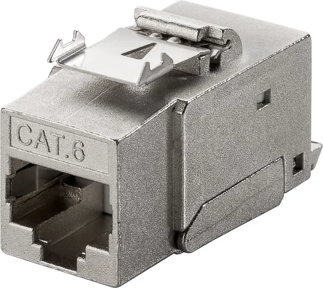 Keystone-modul RJ45 CAT 6, STP, 250 MHz 17,0 mm bred, krokodiltyp, för verktygslös IDC-montering, snap-in-system