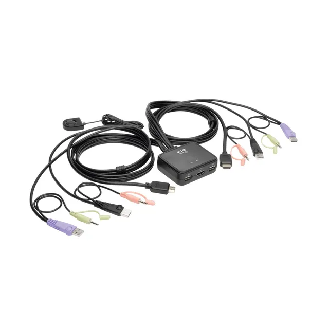 series 2-Port USB/HD Cable KVM Switch with Audio/Video Cables and USB Peripheral Sharing