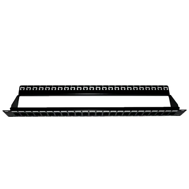 - Patch-panel - svart - 1U - 19" - 24 porta