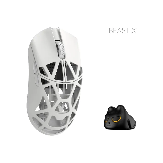 Beast X Pro Solid Sides - White (Omron Optical) Wireless 8K Magnesium
