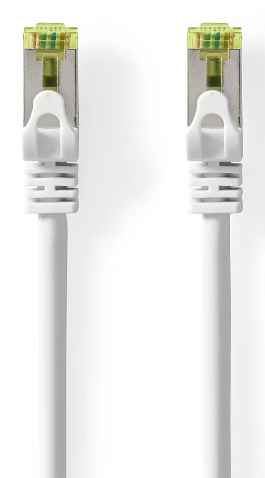 CAT7 nätverkskabel | S/FTP | RJ45 hane | RJ45 hane | 0.25 m | Snagless | Rund | LSZH | Vit | Label