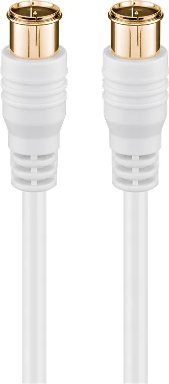 F-Quick SAT-antennkabel (80 dB), dubbelskärmad guldpläterad, F-plugg (quick) > F-plugg (quick) (helt skärmad), 1.5 m