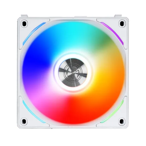 UNI FAN AL120 - Chassi fläkt - 120mm - Vit med RGB LED - 28 dBA