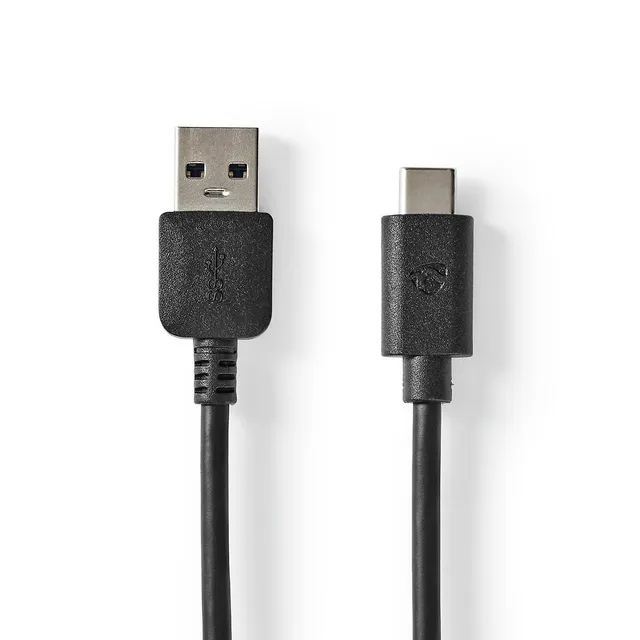USB-kabel | USB 3.2 Gen 1 | USB-A Hane | USB-C™ Hane | 60 W | 5 Gbps | Nickelplaterad | 2.00 m | Rund | PVC | Svart | Låda