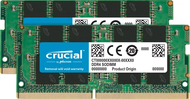 - DDR4 - sats - 32 GB: 2 x 16 GB - SO DIMM 260-pin - 3200 MHz / PC4-25600 - CL22 - 1.2 V - ej buffrad - icke ECC