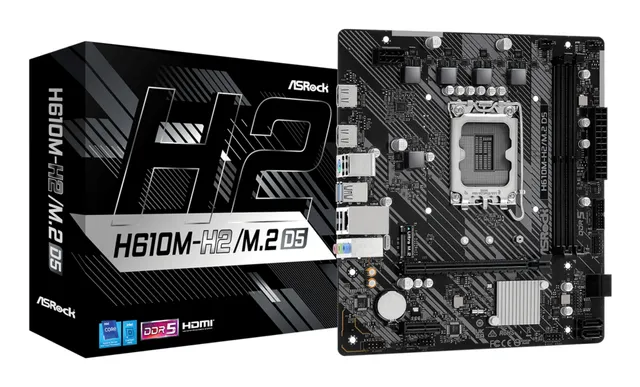 H610M-H2/M.2 D5 Moderkort - Intel H610 - Intel LGA1700 - DDR5 RAM - Micro-ATX