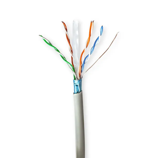 CAT6 nätverkskabel rulle | Stranded | F/UTP | CCA | 50.0 m | Inomhus | Rund | PVC | Grå | Dragkorg