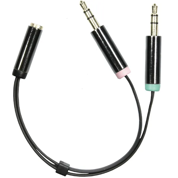 Adapter 2x 3.5 mm ha till 3.5 mm ho 4-pin Svart 10 cm
