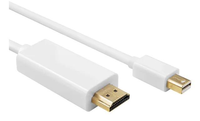 Mini DP male to HDMI male v1.2 kabel vit 5m
