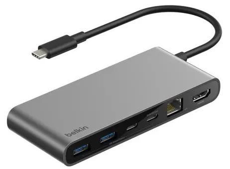 USB-C Hub 8 Portar Silver