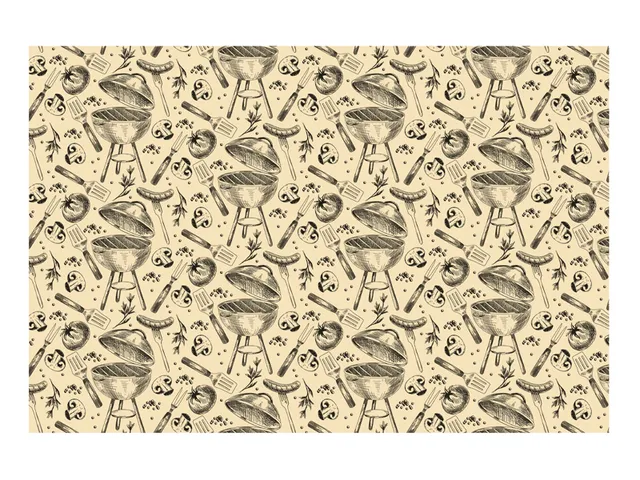 PartyDeco Grill, Rektangulär, Beige, Svart, papper, Bordsduk, Inomhus & utomhus, 180 x 120 cm
