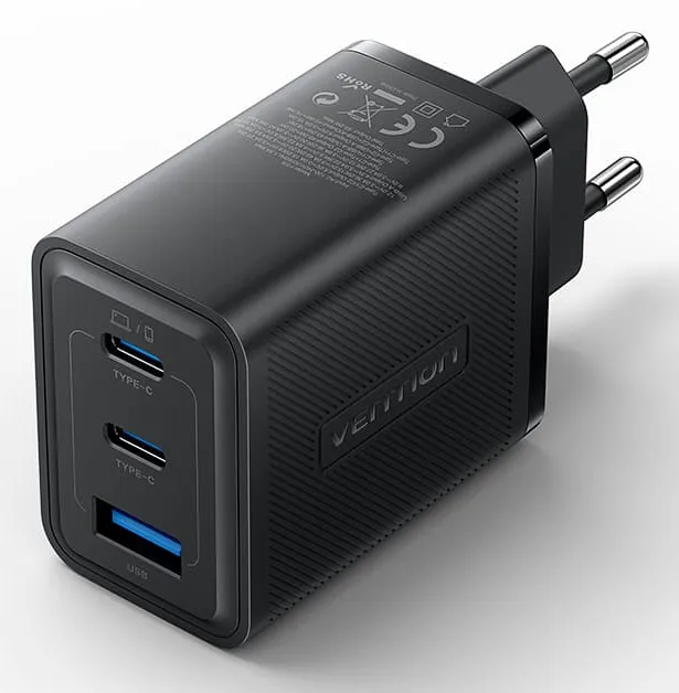 Wall charger FERB0-EU 2xUSB-C USB- A 65W/65W/30W GaN (black)