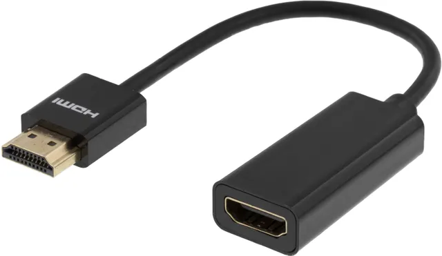 tunn HDMI-kabel, 19-pin ha-19-pin ho, 10cm, svart (HDMI-1088)