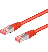 Patchkabel CAT 6, S/FTP (PiMF), röd, 25 m kopparledare (CU), halogenfri kabelhölje (LSZH)