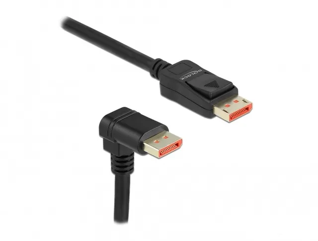 DisplayPort Kabel 1.4 (4k/8k) - Nedåtvinklad - Svart - 1m