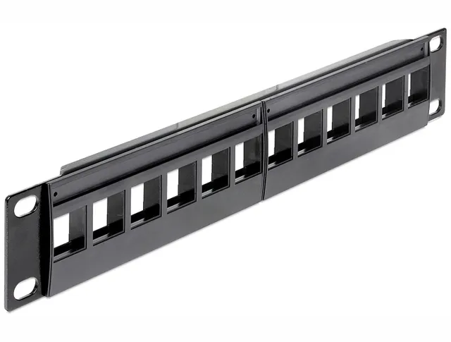 10" Keystone Patch Panel, för 12xKeystone kontaktdon, 1U, svar