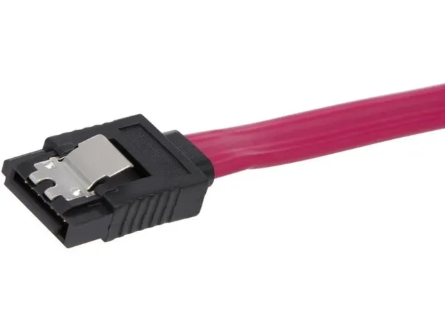 Sata kabel med lås - 0,5m - Röd