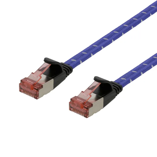 U/FTP Tough Flat Cat6a patchkabel, 1m, flertrådig kärna