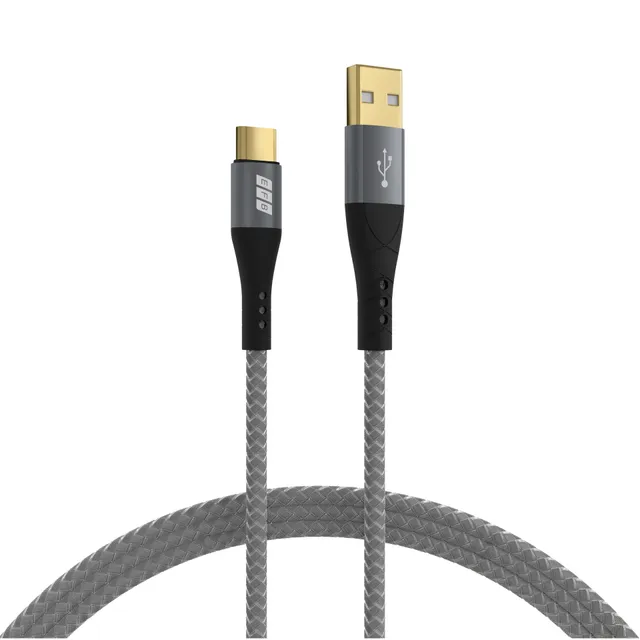 USB-AC-00004, 3 m, USB A, USB C, USB 2.0, 0,48 Gbit/s, Svart, Grå