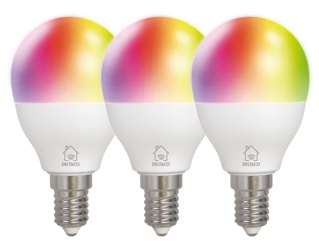 RGB-lampor, E14, G45, 5W, miniglob, 3-pack