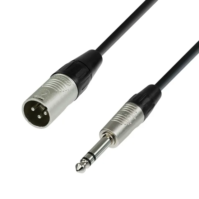 K4 BMV 0300, 6,35mm TRS, Hankoppling, XLR (3-pin), Hankoppling, 3 m, Svart, Silver