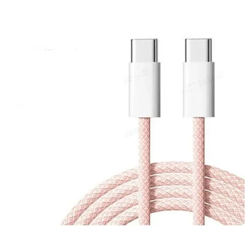 0,5m USB 2.0 USB-C till C kabel för iPhone 15/15 Pro/15 Plus/15 Pro Max 3A 480Mbps 60W rosa