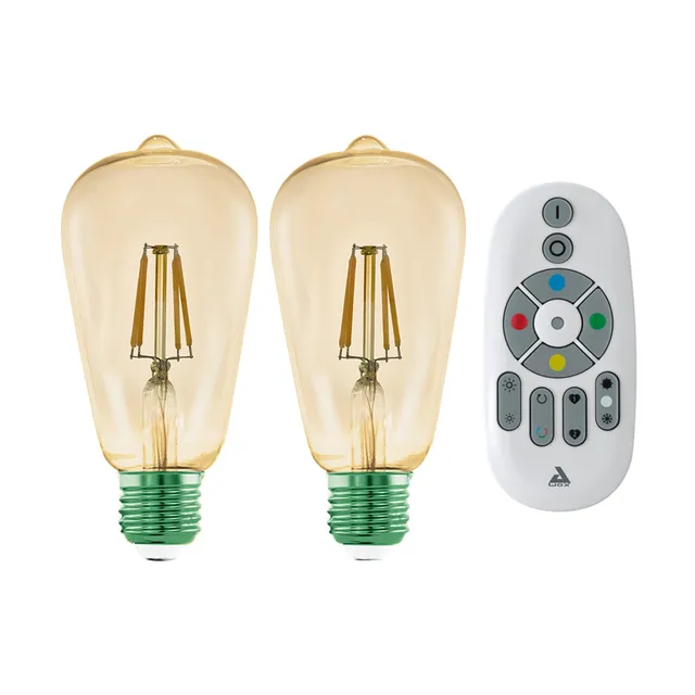 E27 LED-Z ST64 4.9W 500LM 2200K 2 ST BÄRNSTEN M/FJÄRRKONTROLL B.-Z