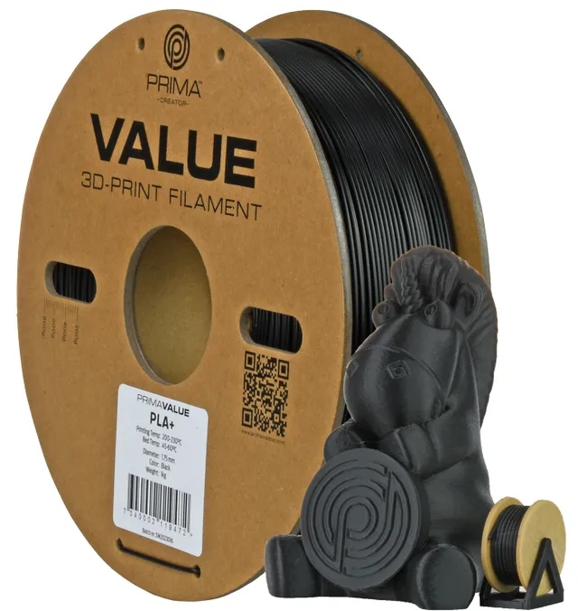 Prima Value PLA+ 1.75mm 1kg - Svart