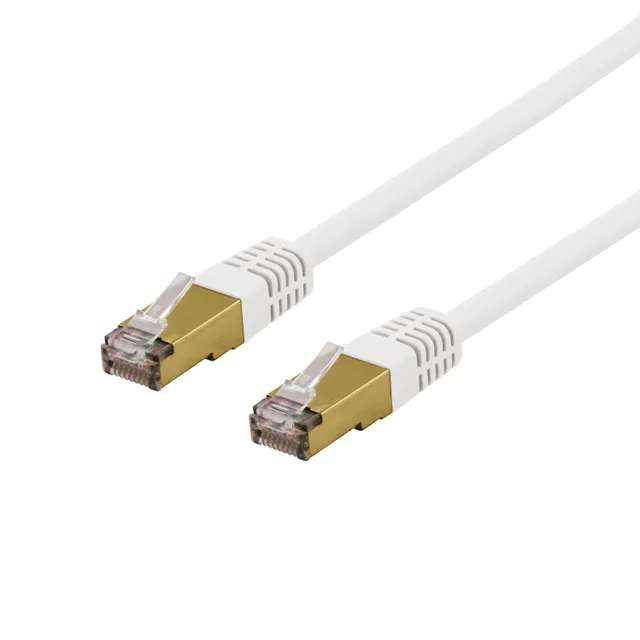 S/FTP Cat6a patchkabel, delta cert, LSZH, 1m, vit