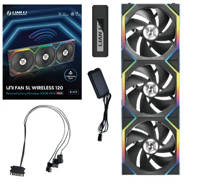 UNI FAN SL120 Wireless Svart 3-pack