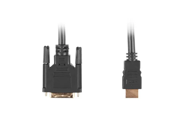 Lanberg Adapterkabel - enkel länk - HDMI hane till DVI-D hane - 50 cm - dubbelt skärmad - svart - tumskruvar, stöd för 1080p