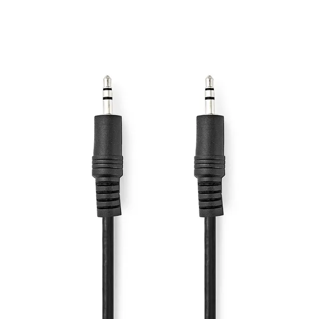 Stereoljudkabel | 3.5 mm Hane | 3.5 mm Hane | Nickelplaterad | 1.00 m | Rund | Svart | Label
