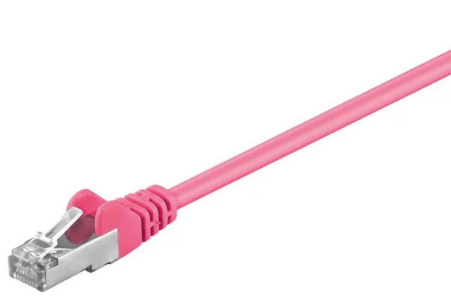 Patchkabel CAT 5e, SF/UTP, magenta, 0,25 m kopparklädd aluminiumtråd (CCA)