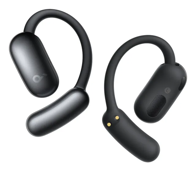 Soundcore AeroFit 2 AI Assistant - True wireless-hörlurar med mikrofon - öppet öra - montering över örat - Bluetooth - svart