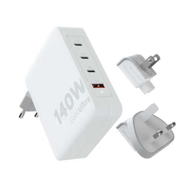 140W GaN-Ultra Reseladdare/USB-C PD kabel Vit