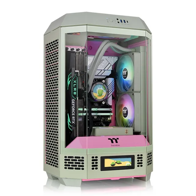 The Tower 300 - Microtower - mini ITX / micro ATX - genomskinlig sidopanel (härdat glas) - ingen strömförsörjning (PS/2) - matcha plommon - USB/ljud