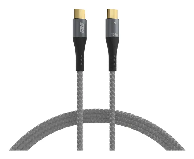 USB-CC-00004, 3 m, USB C, USB C, USB 2.0, 0,48 Gbit/s, Svart, Grå