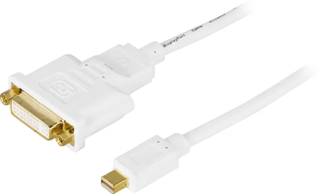 mini DisplayPort till DVI-I kabel, ha-ho, 1m, vit