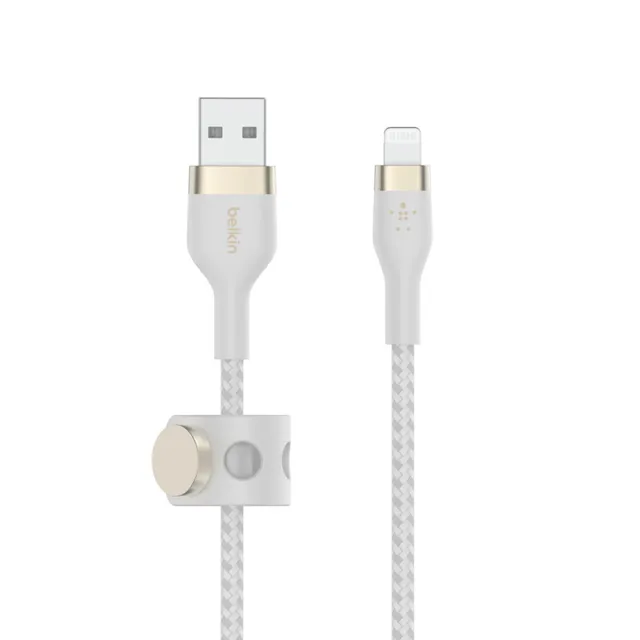 BoostCharge - Lightning-kabel - USB hane till Lightning hane - 3 m - vit