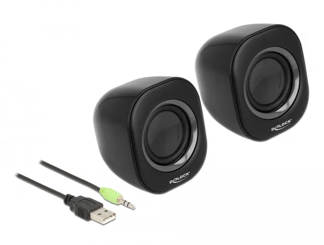 Mini Stereo PC Speaker with 3.5 mm stereo jack male and USB