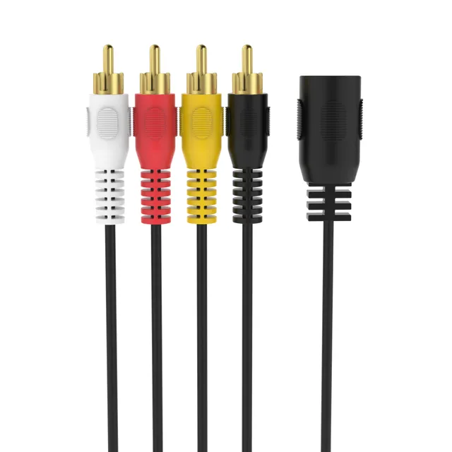 5-pin DIN till 4 phono-kabel 0,2 m svart