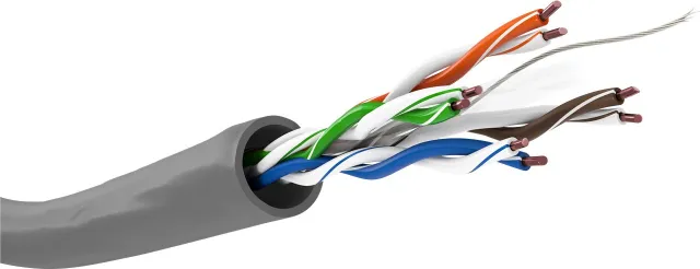 CAT 6 patchkabel, U/UTP, grå kopparledare (CU), AWG 23/1 (solid), halogenfri kabelhölje (LSZH), 100 m