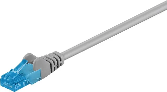 Patchkabel CAT 6A, U/UTP, grå kopparledare (CU), halogenfri kabelhölje (LSZH), 1.5 m