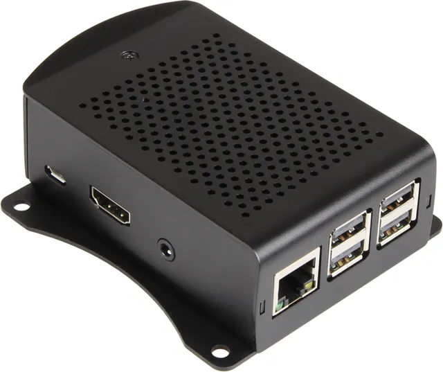 rb-alucase+06 SBC-kapsling Passar: Raspberry Pi med fästögla Svart
