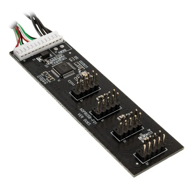 USB 2.0 Hub-card incl. 60cm USB- & Molex-cable USB Hub - 4 porte - Svart